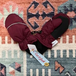 Cat & Jack Water Resistant Burgundy Mittens